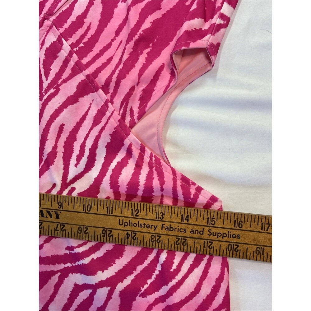 Vivienne Hu Cut Out Bodycon Cocktail Dress Sz 4 Bold Pink Zebra Print Party READ - Picture 16 of 16